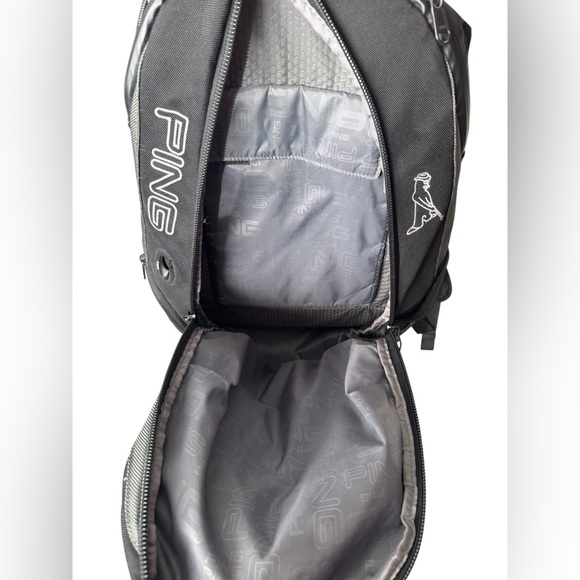 PING Black Backpack Golf Laptop School Bag with Multiple Compartments - Picture 6 of 8